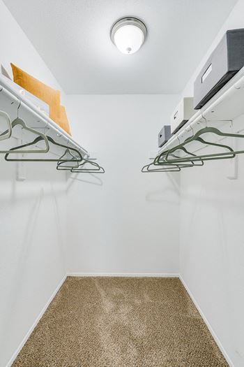 Spacious walk-in closets